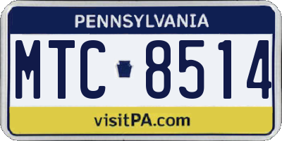 PA license plate MTC8514