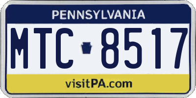 PA license plate MTC8517