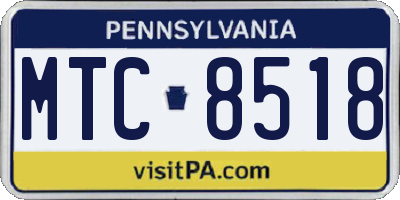 PA license plate MTC8518