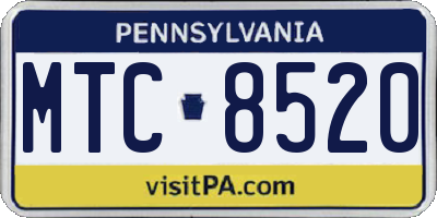 PA license plate MTC8520