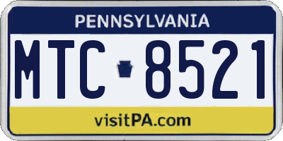 PA license plate MTC8521