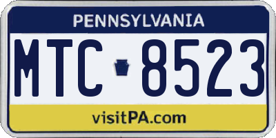 PA license plate MTC8523