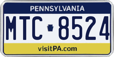 PA license plate MTC8524