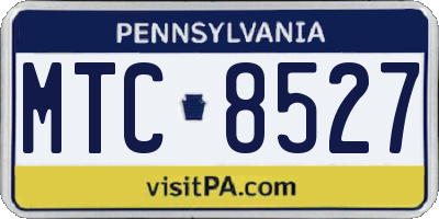 PA license plate MTC8527