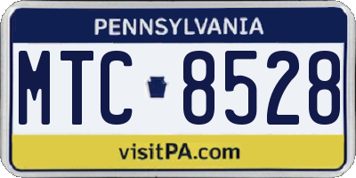 PA license plate MTC8528