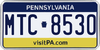 PA license plate MTC8530