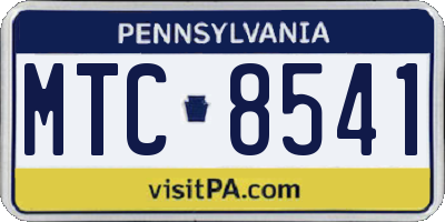PA license plate MTC8541