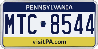 PA license plate MTC8544