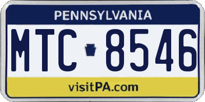 PA license plate MTC8546
