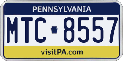 PA license plate MTC8557