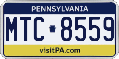 PA license plate MTC8559