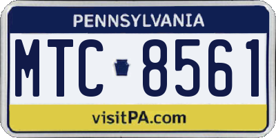 PA license plate MTC8561