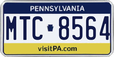 PA license plate MTC8564