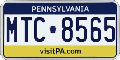 PA license plate MTC8565