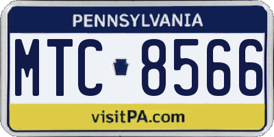 PA license plate MTC8566