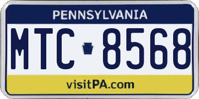 PA license plate MTC8568