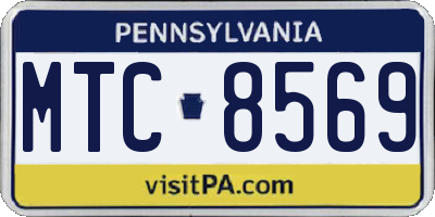 PA license plate MTC8569