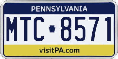 PA license plate MTC8571