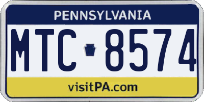 PA license plate MTC8574