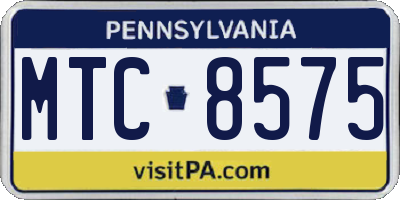PA license plate MTC8575