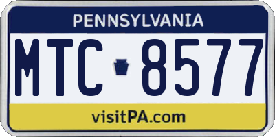 PA license plate MTC8577