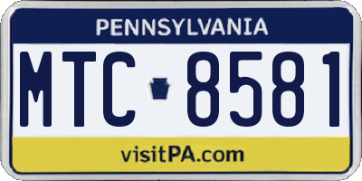 PA license plate MTC8581