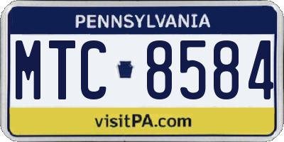 PA license plate MTC8584