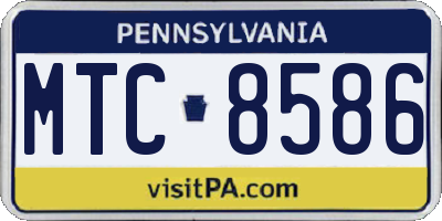 PA license plate MTC8586