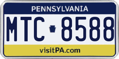 PA license plate MTC8588