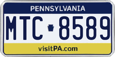 PA license plate MTC8589