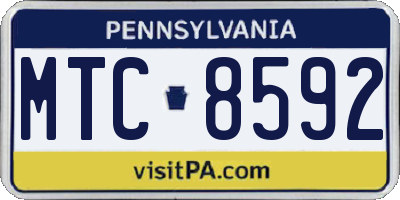 PA license plate MTC8592