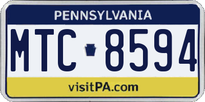 PA license plate MTC8594