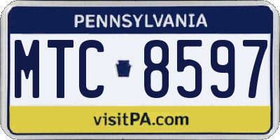 PA license plate MTC8597