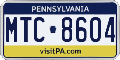 PA license plate MTC8604