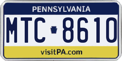 PA license plate MTC8610