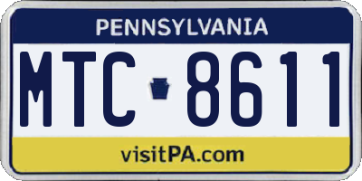 PA license plate MTC8611