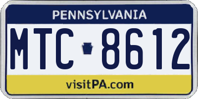 PA license plate MTC8612