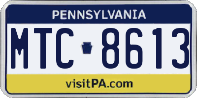PA license plate MTC8613