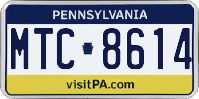 PA license plate MTC8614