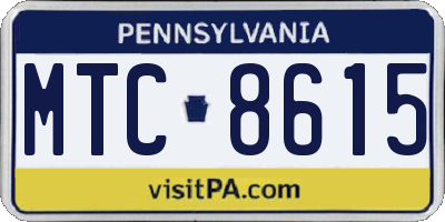 PA license plate MTC8615