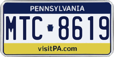 PA license plate MTC8619