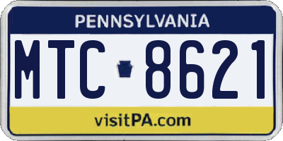 PA license plate MTC8621