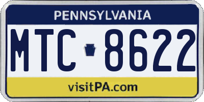 PA license plate MTC8622