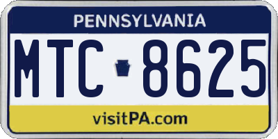 PA license plate MTC8625