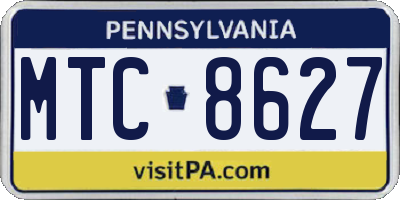 PA license plate MTC8627