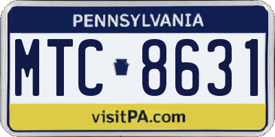 PA license plate MTC8631