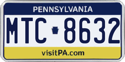 PA license plate MTC8632