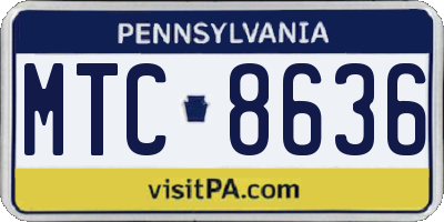 PA license plate MTC8636