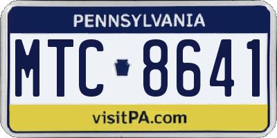 PA license plate MTC8641