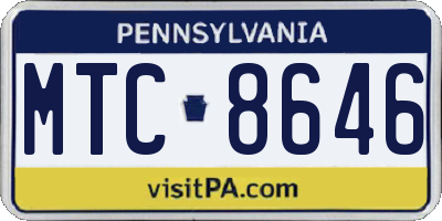 PA license plate MTC8646